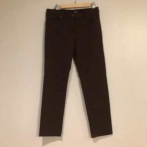 New Directions Brown Fitted Stretch Slacks (12)